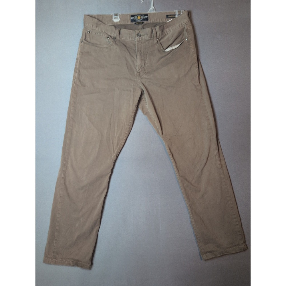 Lucky Brand 121 Heritage Slim Khaki Pants Pockets Mens Size 34x32